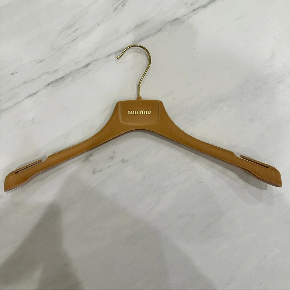 Miu Miu Tan velvet Hanger with Gold Hook - Picture 2 of 4